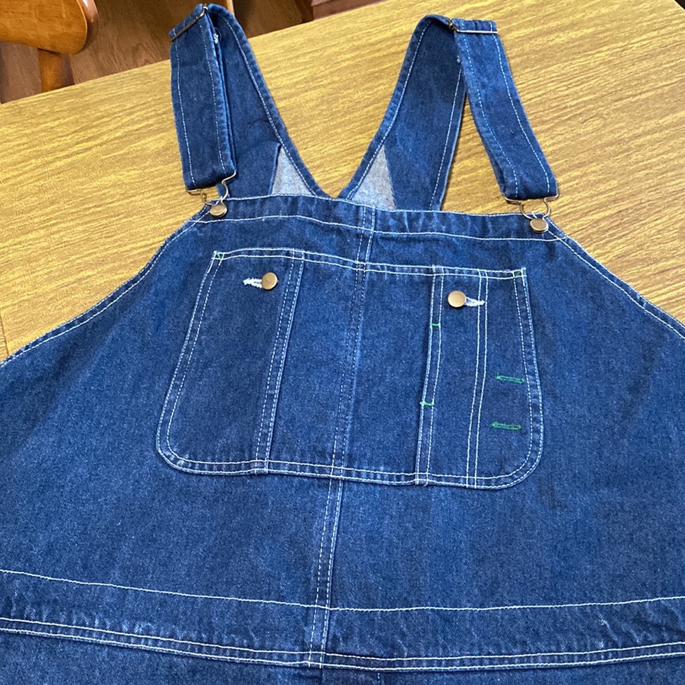 King Size Brand Blue Denim Jean Bib Carpenters Overalls. Great Condition! Sz 64